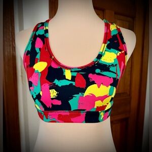 Zumba Reversible Colorful Abstract Women's Sports Bra Marvelous/Mediu